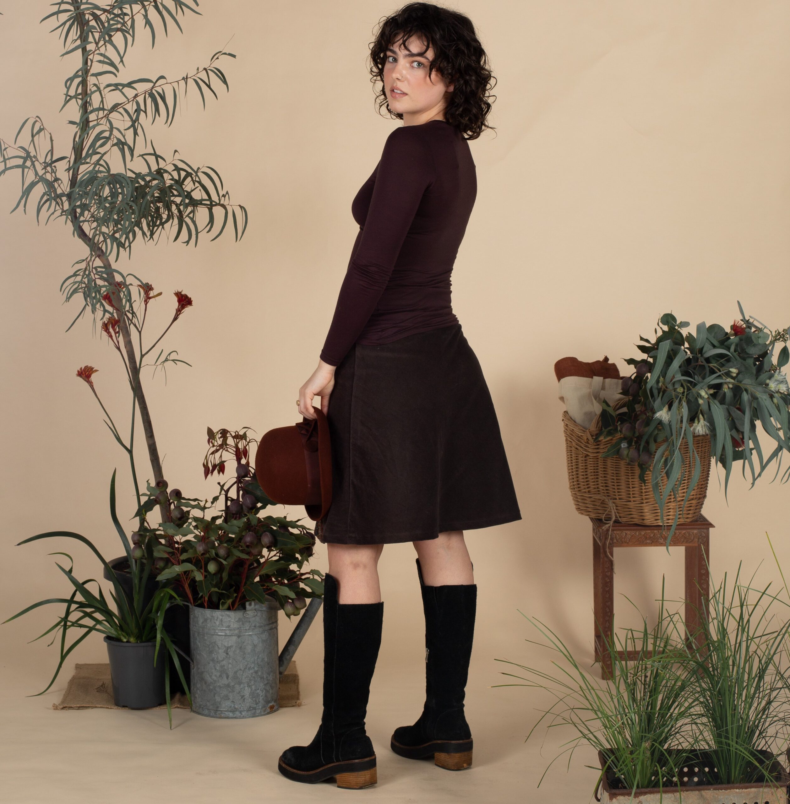 Jupe Boden En Velours Côtelé (velveteen) - Marron/Noir - Taille 4 - Occasion Très Bon état