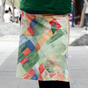 80s Bright Painterly Geometric Aline Skirt